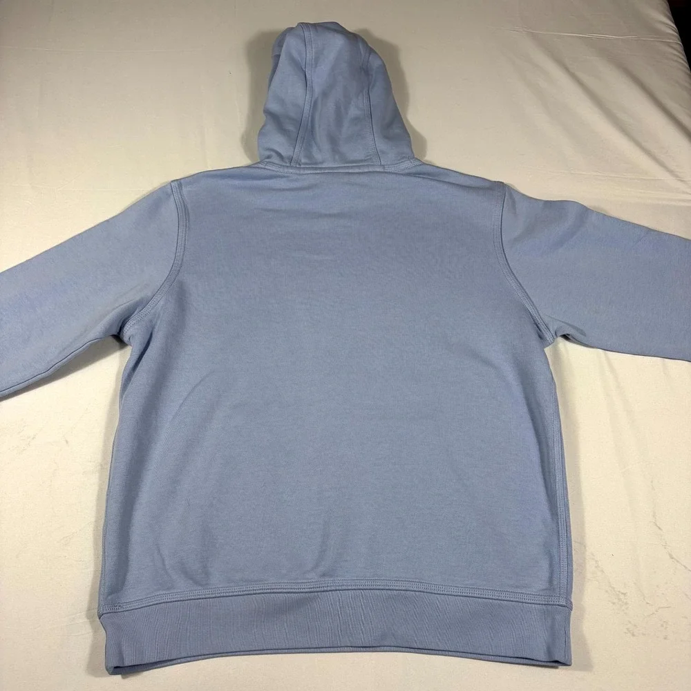 Nike Hoodie Mens L Blue Fleece Lined Embroidered Swoosh Logo Drawstring Pullover